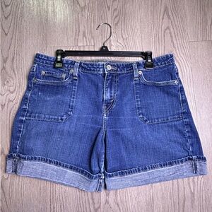 Levi’s 545 Denim Shorts Women Size 12 Mid Rise Rolled Cuff Y2K